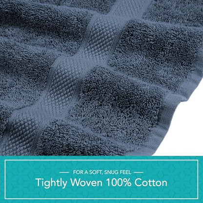 Pleasant Home Bath Towels Set of 6 (24” x 50”) 100% Cotton, Navy | 515 GSM | Lightweight, Soft & Highly Absorbent Luxury Towels for Bathroom | for Gym, Pool & Spa - color: Navy