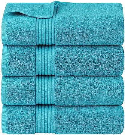 Utopia Towels Luxurious Bath Towels Set, 27x54 in, 4 Pack, Soft, Turquoise | Soft Luxurious Ring Spun Cotton Bath Towels - Lightweight, Highly Absorbent, Quick-Drying, Ideal for Daily Use - color: Turquoise