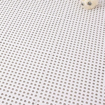 Tyenaza 10Pcs Bath Tub Shower Mat, Suction Cup Floor Mats Anti Slip Plastic Mosaic Bath Mat Tub Bathroom Mats for Kitchen Bathroom (White) - color: White
