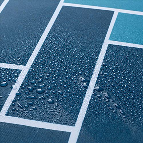 Stall Fabric Shower Curtains Bathroom, Polyester Set 6 Hooks Rings,Teal Light Blue Ombre White, Narrow Size 36" W x 72" L Inch - color: Blue, size: 36"W x 72"L (Pack of 1)