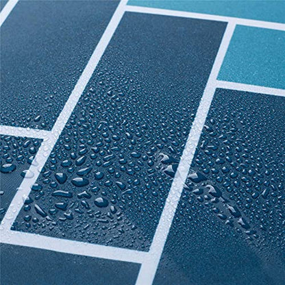 Stall Fabric Shower Curtains Bathroom, Polyester Set 6 Hooks Rings,Teal Light Blue Ombre White, Narrow Size 36" W x 72" L Inch - color: Blue, size: 36"W x 72"L (Pack of 1)