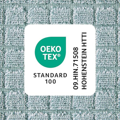 Town & Country Everyday 4-Piece Textured Windowpane Hand Towel Set, 20x30-Inch, 100% Cotton, Plush & Absorbent 550GSM, Aqua Blue - color: Aqua Blue