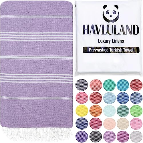 Turkish Beach Towel, Oversized 40" x 72", 100% Cotton - Lilac | Quick Dry, Sand Resistant, Reversible, Machine Washable, Lightweight Peshtemal Towel for Beach, Pool, Travel & Spa - color: Lilac