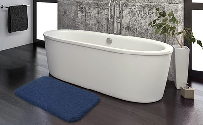 VANZAVANZU Bath Mats Non Slip Ultra Soft Absorbant Microfiber Fluffy Thick Bathroom Rugs Machine Washable (24"x36", Navy Blue) - color: Navy Blue, size: 24"x36"