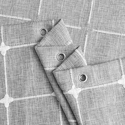 Boho Farmhouse Classic Plaid Linen Tassel Shower Curtain Taupe,36x72 | Small Stall Half Size,310GSM Linen Blend Heavy Duty Cloth,3-side Tassels,Wrinkle Resistant,Rustic Bohemian Country design - color: Grey, size: 36"W x 72"L (Pack of 1)