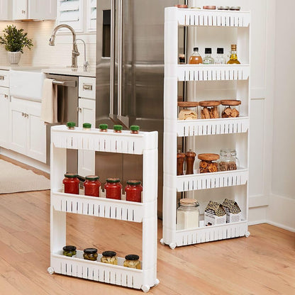 Slim Rolling Storage Kitchen Cart Utility Cart Plastic - 5 Tier