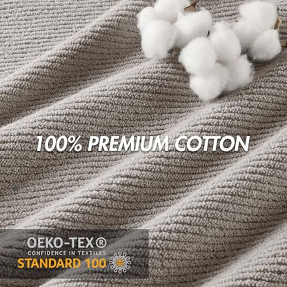 Madison Park 100% Zero Twist Cotton 4 Piece Bathroom Bath Towels, Grey | 30" x 56" Large Shower Towels, 500 GSM Diagonal Ribbed, Soft, Quick Dry, Highly Absorbent, Durable, Modern, OEKO TEX - color: Grey, size: 4 Piece Bath Towel Set