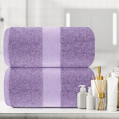White Classic Luxury Soft Bath Sheet Towels - 650 GSM Cotton Luxury Bath Towels Extra Large 35x70 | Highly Absorbent and Quick Dry | Hotel Quality Extra Large Bath Towels Oversized, Lavender, 2 Pack - color: 16: Lavender