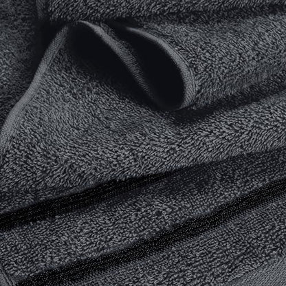 MyOwn Ultra Soft 6 Pack Cotton Towel Set, Contains 2 Bath Towels 28x55 inch, 2 Hand Towels 16x24 inch & 2 Wash Coths 12x12 inch, Ideal Everyday use, Compact & Lightweight - Charcoal Grey, 71659 - color: Charcoal Grey, size: 6-Piece Towel Set