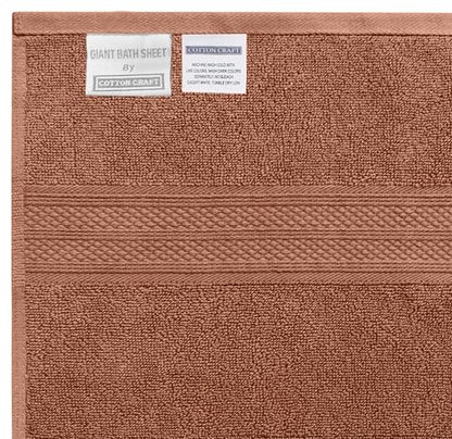 COTTON CRAFT Soft Giant Bath Sheet - 2 Pack 100% Cotton Mocha Bath Towel | Oversized Extra Large 35x70 inches Luxurious 600 GSM Super Soft Absorbent Quick Dry Bathroom Shower Hotel Spa Towel Sheet - color: Mocha - 2 Pack Bath Sheet
