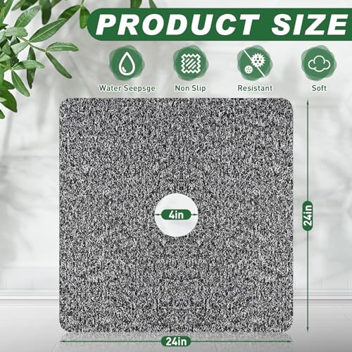 Shower Mat Non Slip,Soft Bath Mat with Drain,Quick Drying PVC Loofah Bathtub Mat for Bathroom,Without Suction Cups,24 x 24 Inch (Mix Color) - color: Mix Color