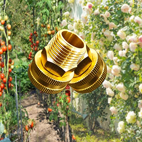 YOUHO Garden Hose Adapter Brass 3/4 GHT Female x 1/2 NPT Male Connector, GHT to NPT Adapter Brass Fitting, Garden Hose to Pipe Fittings Connect, Garden Pipe Joint Extension Repair Fitting - size: 1/2NPT(M) to 3/4 GHT(F)1pcs