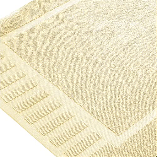 White Classic Luxury Bath Mat Floor Towel Set - Absorbent Cotton Hotel Spa Shower/Bathtub Mats [Not a Bathroom Rug] 22"x34" | 2 Pack | Beige - color: 08: Beige