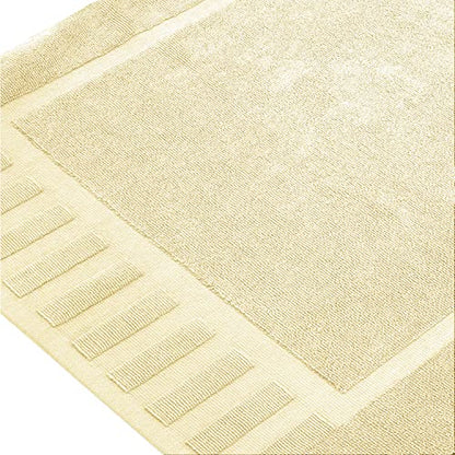 White Classic Luxury Bath Mat Floor Towel Set - Absorbent Cotton Hotel Spa Shower/Bathtub Mats [Not a Bathroom Rug] 22"x34" | 2 Pack | Beige - color: 08: Beige