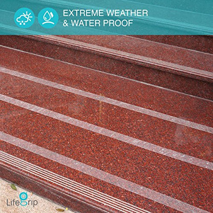 LifeGrip Transparent Anti Slip Tape, 1 inch by 17 feet, Non-Slip Traction Grip Tape to Tubs, Boats, Stairs, Clear, Soft, Comfortable for Bare feet (1" X 17') - size: 1" X 17'