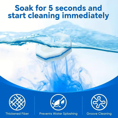 Disposable Toilet Brush Refill Heads, 50 Count, Upgraded 3-Layer Fiber Design for Deep Cleaning, Compatible with Most Toilet Wand Systems, Bathroom Scrubbing Pads