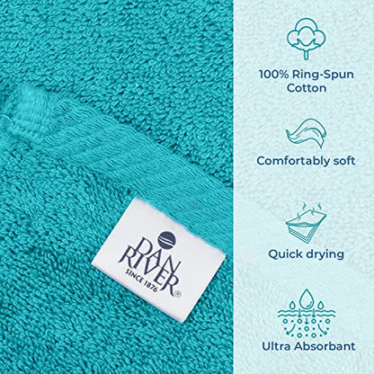 DAN RIVER Pack of 1 Oversized Bath Sheet, 40 x 80 Inches, Aqua | 100% Cotton Jumbo Bath Towel with Extra Large Coverage, Lightweight Feel, Super Soft & Quick Dry - color: Aqua, size: 40x80" Oversized Bath Sheet