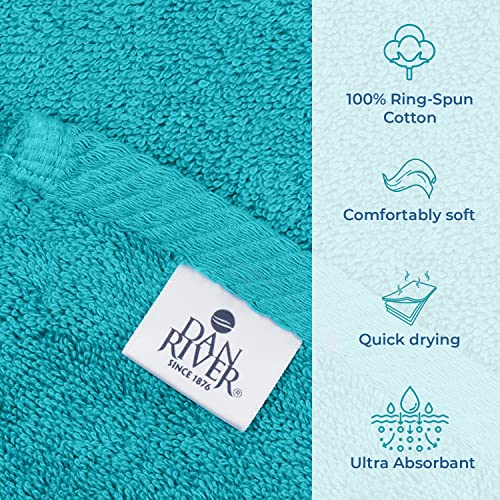 DAN RIVER Pack of 1 Oversized Bath Sheet, 40 x 80 Inches, Aqua | 100% Cotton Jumbo Bath Towel with Extra Large Coverage, Lightweight Feel, Super Soft & Quick Dry - color: Aqua, size: 40x80" Oversized Bath Sheet