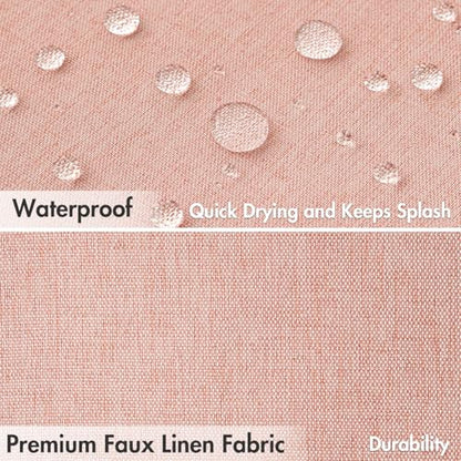 MIULEE 72 x 84 Extra Long Linen Shower Curtain Blush Pink 12 Metal Hooks | Washable, Fabric Shower Curtain, Waterproof Neutral Thick Cloth Shower Curtain, Bathroom Hotel Bathtub - color: Blush Pink, size: 72"W x 84"L (Pack of 1)