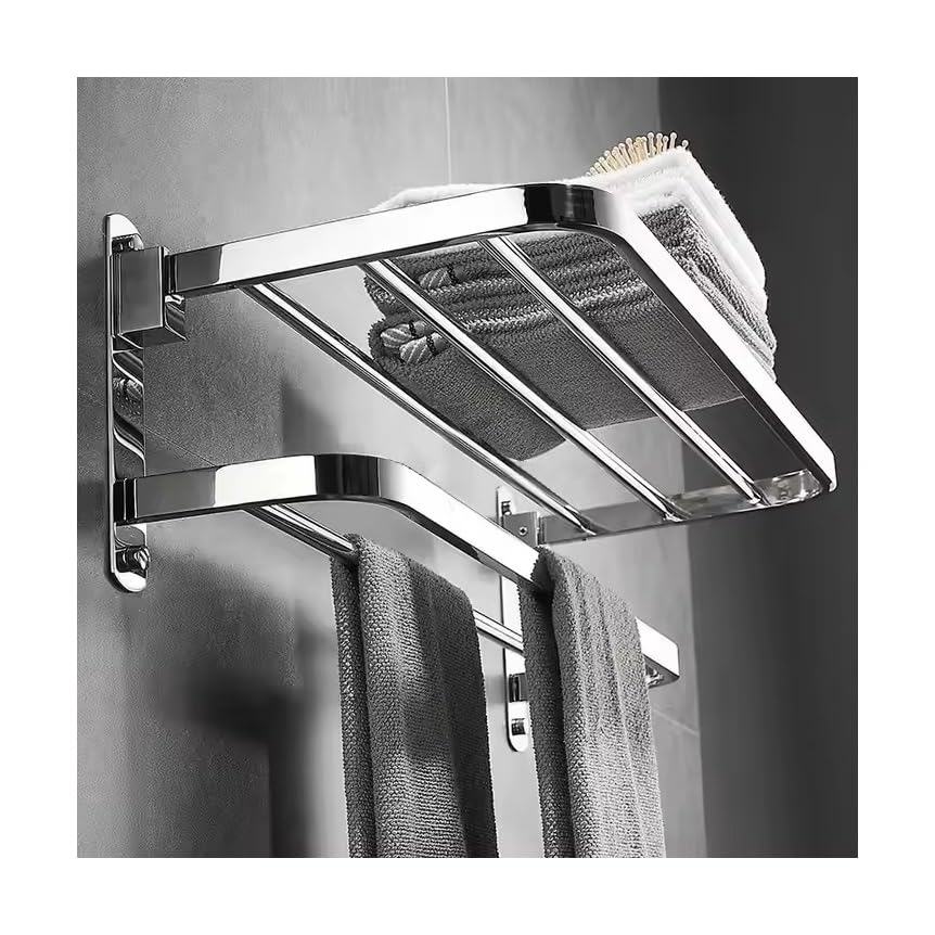 The Popular Design Bathroom Towel bar, Wall Mounted Double Stainless Steel Towel Rail, 24 inch Stainless Steel Towel Rack
