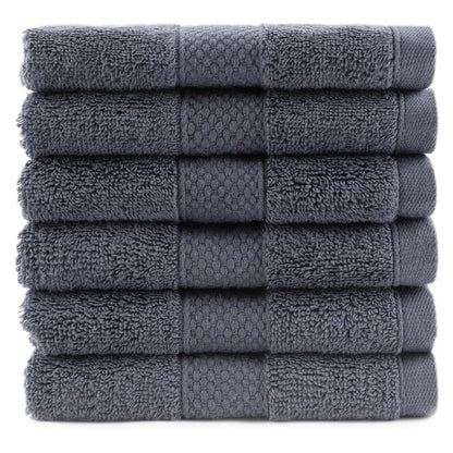 Maisonette Loft Egyptian Cotton Turkish Hand Towels - Soft, Absorbent Washcloths for Face - Ideal Quick Dry Small Towel Wash Cloth Set for Bathroom - (13" x 13", 6 Pack) - Dark Grey (Charcoal) - color: Charcoal, style: Washcloths Set of 6