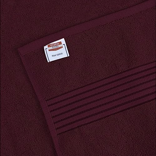 Utopia Towels Luxurious Bath Towels Set, 27x54 in, 4 Pack, Soft, Burgundy | Soft Luxurious Ring Spun Cotton Bath Towels - Lightweight, Highly Absorbent, Quick-Drying, Ideal for Daily Use - color: Burgundy