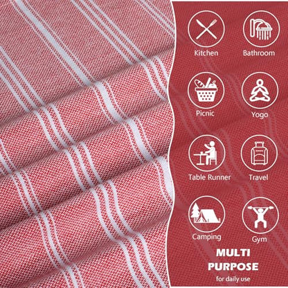 cabanana Hand Towels for Bathroom - 2-Pack|20x30 Inch-100% Cotton,Turkish Bathroom Hand Towels,Super Absorbent & Quick-Dry Soft for Bath, Kitchen, Spa, Face, Hair, Dishcloth (Red) - color: Red 20x30