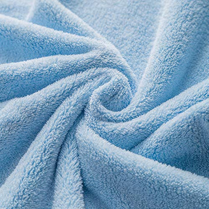 Xinrjojo Quick-Dry Bath Towels Set, Super Soft Plush Highly Absorbent Travel Towels 1 Bath Towels 1 Hand Towel and 2 Washcloths-Light Blue - color: Light Blue