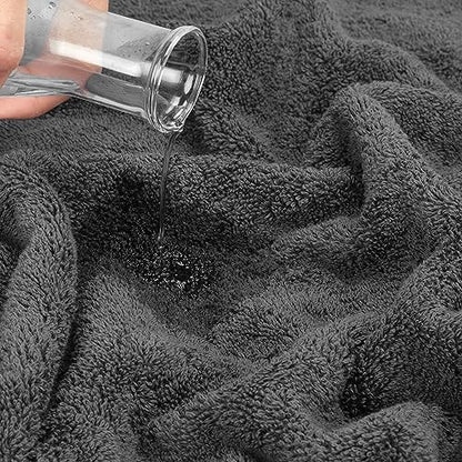 Cotton Paradise Towel Set of 6, 2 Bath Towels, 2 Hand Towels and 2 Washcloths Towels for Bathroom Sets, Smoke Gray - color: Dark Gray, size: (27"x54") +( 16"x28") + (13"x13")