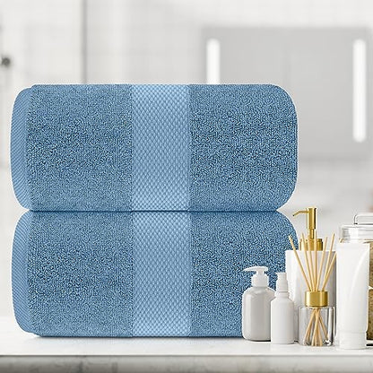 White Classic Luxury Soft Bath Sheet Towels - 650 GSM Cotton Luxury Bath Towels Extra Large 35x70 | Highly Absorbent and Quick Dry | Hotel Quality Extra Large Bath Towels Oversized, Light Blue, 2 Pack - color: 14: Light Blue