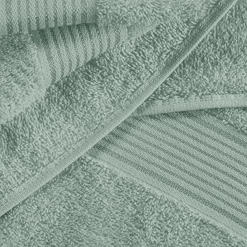 Ultra Soft 6 Pack Cotton Towel Set, Contains 2 Bath Towels 28x55 inch, 2 Hand Towels 16x24 inch & 2 Wash Coths 12x12 inch, Ideal Everyday use, Compact & Lightweight - Jade - color: Jade