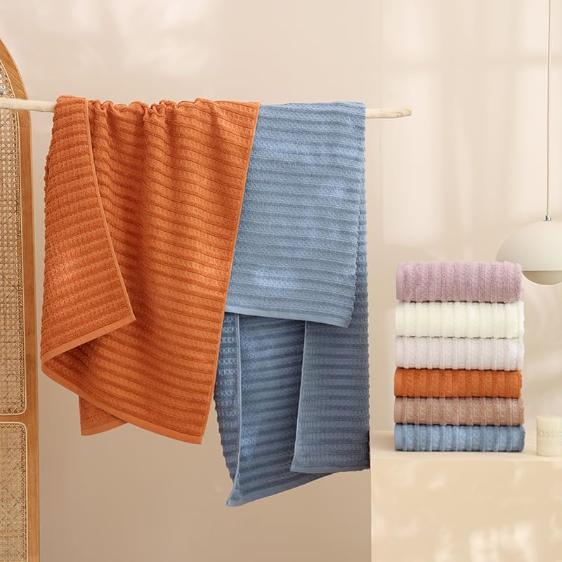 1 PCS Bath Towels, Waffle Bath Towels for Daily Bathing, Spa Relaxation and Home Bathroom, 27.56 * 55.12inch/70 * 140cm, Light Khaki