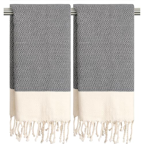 cabanana Hand Towels for Bathroom - 2-Pack,16x40 Inch-100% Cotton,Turkish Bathroom Hand Towels,Super Absorbent & Quick-Dry Soft for Bath, Kitchen, Spa, Face, Hair, Dishcloth (Quarry) - color: Z Diamond Quarry 16x43