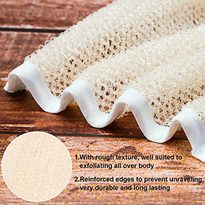 Tatuo 10 Count Exfoliating Wash Cloths for Body and Face Facial Bath Scrub Soft Weave Loofah Towel Exfoliate Bath Towel Remove Dead Skin Wash Cloth for Women Man (White Edge) - color: White Edge