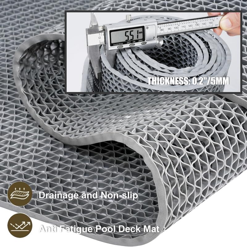 ALTRUISTIC Thick PVC Drainage Floor Mat 3FTX10FT,Non-Slip Pool Commercial Mesh Hole,Heavy Duty Deck Hollow Mat for Wet Area Bathroom Bath Shower Kitchen Restaurant Garage,Custom Size - size: 3FTX10FT