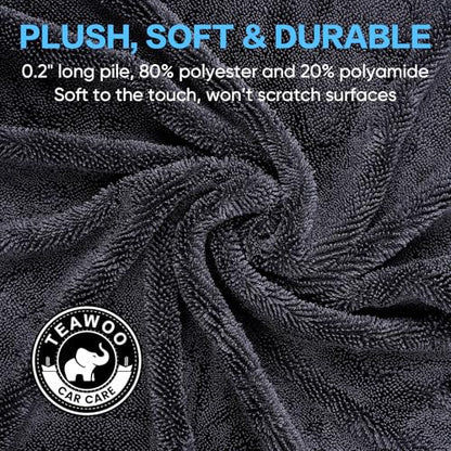 TEAWOO Shiny Wipes Shower Cleaning Cloth, Ultra Absorbent Car Drying Towel, 2 Pack 16 x 24 inch Microfiber Cleaning Cloth for Car, Bath & Househood - size: 6PCS 15.7*23.6 inch