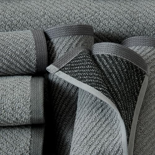 Wellbe 4-Piece Towel Set - Quick Dry, Absorbent, Soft, 2 Bath, 2 Hand, Grey - color: Grey, size: Towel Set - 2 Bath, 2 Hand