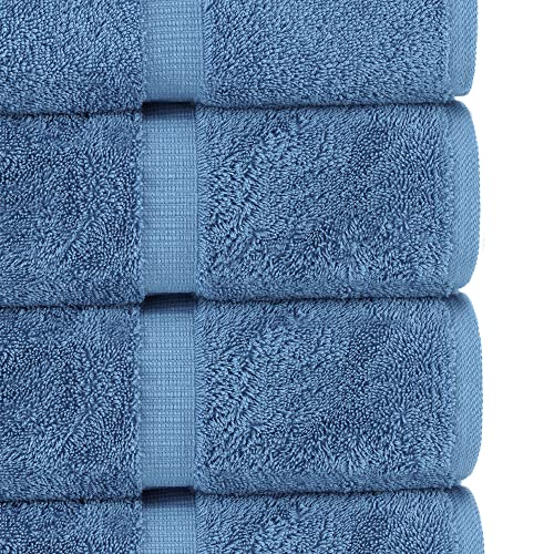Chakir Turkish Linens | Hotel & Spa Quality 100% Cotton Premium Turkish Towels | Soft & Absorbent (4-Piece Bath Towels, Wedgewood) - color: Wedgewood