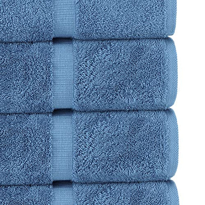 Chakir Turkish Linens | Hotel & Spa Quality 100% Cotton Premium Turkish Towels | Soft & Absorbent (4-Piece Bath Towels, Wedgewood) - color: Wedgewood