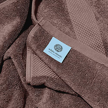 White Classic Luxury Bath Towels Set of 4 Large - 700 GSM Cotton Ultra Soft Bath Towels 27x54 | Highly Absorbent and Quick Dry | Hotel Towels for Bathroom Luxury, Plush Shower Towels, Brown - color: 19: Brown