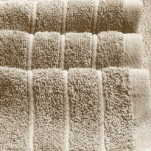 4 Piece Extra Large Bath Towels 30 x 60 Inches, Beige | 100% Cotton, Larger & Lighter Weight, Quicker to Dry, Super Soft and Absorbent, Perfect for Bathroom - color: Beige