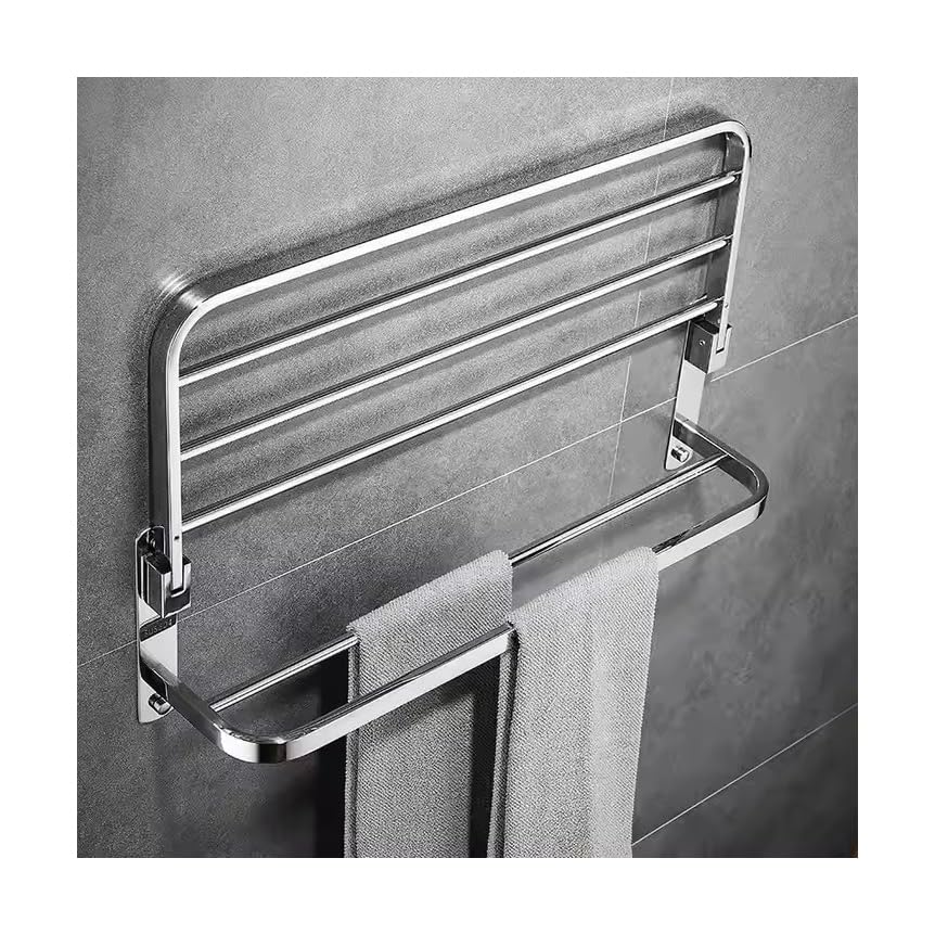 The Popular Design Bathroom Towel bar, Wall Mounted Double Stainless Steel Towel Rail, 24 inch Stainless Steel Towel Rack