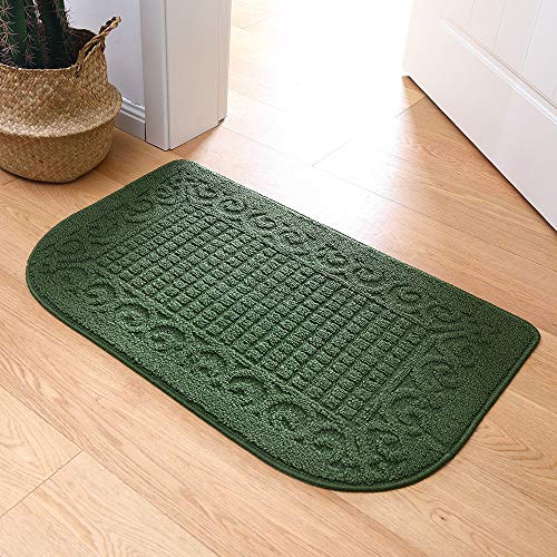COSYHOMER 32x20 Half Round Kitchen Rug,Non Slip Washable Mat,Green 1PC | Polypropylene tufted textile,small half circle rug,kitchen sink mat,Kitchen floor mat - color: Green, size: 1'8" x 2'8" (Semicircular)