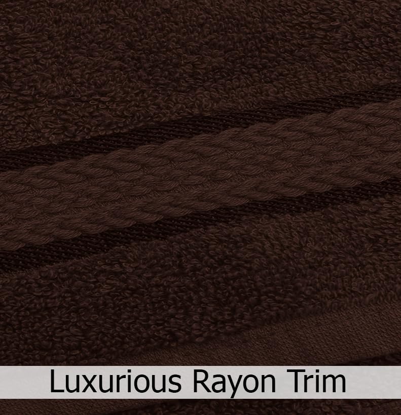 COTTON CRAFT Ultra Soft 6 Piece Towel Set - 100% Cotton Towels - Chocolate | Absorbent 580 GSM Quick Dry Everyday Premium Luxurious Bathroom Towels - 2 Large Bath Towels, 2 Hand Towels, 2 Washcloths - color: Chocolate, size: 6 Piece Towel Set