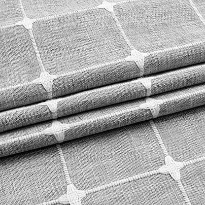 Boho Farmhouse Classic Plaid Linen Tassel Shower Curtain Grey,72x72 | 310GSM Linen Blend Heavy Duty Cloth,3-side Tassels,Wrinkle Resistant,Rustic Bohemian Farmhouse charm,Water Repellent,12 Hooks - color: Grey, size: 72"W x 72"L (Pack of 1)