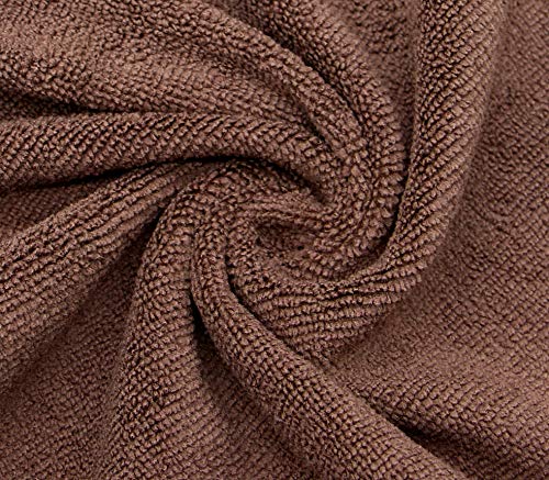 Microfiber Cleaning Cloth, Washcloths, 12x12 inch, 10 Pack, Brown | Fast Drying Dish Cloths for Washing Dishes, Ultra Absorbent Dish Rags, Lint Free Cleaning Rags For House&Kitchen - color: Brown
