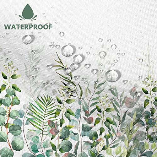 AWERT Stall Shower Curtain Plants for Bathroom,Waterproof Quick-Drying Green Leaves Stall Size Shower Curtain Set with Hooks 36x72 Inch - color: Green and Magenta, size: 36"W x 72"L (Pack of 1)