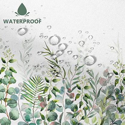 AWERT Stall Shower Curtain Plants for Bathroom,Waterproof Quick-Drying Green Leaves Stall Size Shower Curtain Set with Hooks 36x72 Inch - color: Green and Magenta, size: 36"W x 72"L (Pack of 1)