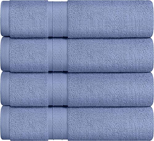 Towel and Linen Mart 4 Pieces Bath Towel Sets - Electric Blue - 2 ply Low Twist Soft Feel Luxurious,Quick Dry, Extra Absorbent, 100% Ring Spun Cotton 600 GSM (27 x 54, Pack of 4) - color: Electric Blue
