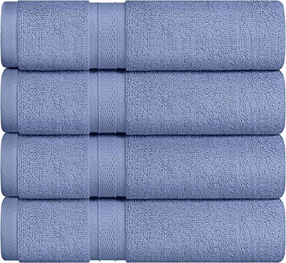 Towel and Linen Mart 4 Pieces Bath Towel Sets - Electric Blue - 2 ply Low Twist Soft Feel Luxurious,Quick Dry, Extra Absorbent, 100% Ring Spun Cotton 600 GSM (27 x 54, Pack of 4) - color: Electric Blue